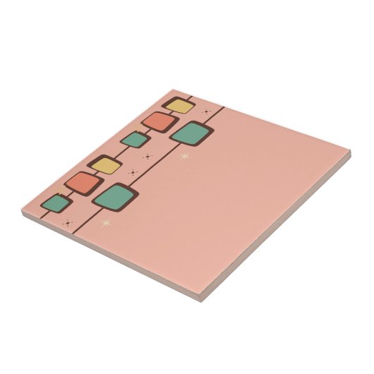 50's Retro Tegel Roze Tegeltje (Zijkant)