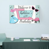 50's Retro Verjaardag Spandoek (Beurs)