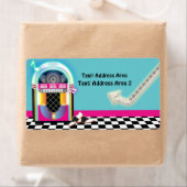 50's Sock Hop Dance Jukebox Party Roze Label (Insitu)