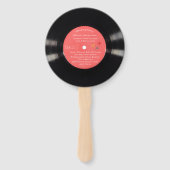 50s-stijl Vinyl Record bruiloft programma Handwaaier (Achterkant)