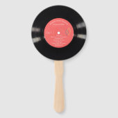 50s-stijl Vinyl Record bruiloft programma Handwaaier (Voorkant)