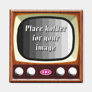 50s Televisie Sjabloon Magneet