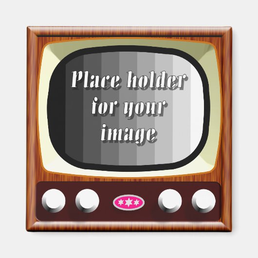 50s Televisie Sjabloon Magneet (Voorkant)