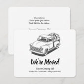 50's Truck B & W Personaliseer Kantoor Adres Aankondiging (Voorkant / Achterkant)