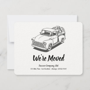 50's Truck B & W Personaliseer Kantoor Adres Aankondiging