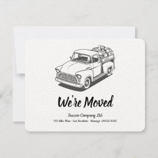 50's Truck B & W Personaliseer Kantoor Adres Aankondiging