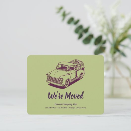 50's Truck Groene Achterkant Gepersonaliseerd Kant Aankondiging (Staand voorkant)