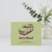 50's Truck Groene Rug Gepersonaliseerd Kantooradre Aankondiging (Staand voorkant)