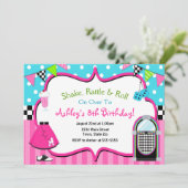 50's Verjaardag Uitnodiging Sock Hop Juke Box Uitn (Staand voorkant)