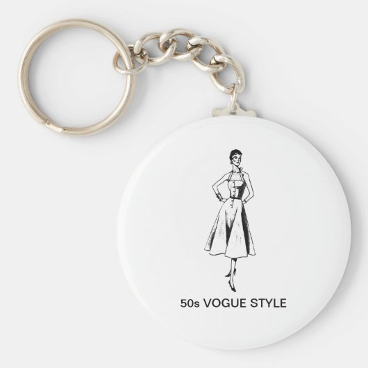 50s VOGUE STIJLE SLEUTELRING Sleutelhanger (Voorkant)