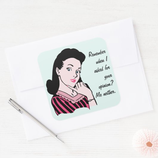 50s Vrouw Sarcasme Sticker (Envelop)