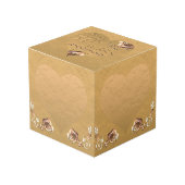 50ste, 1ste Jubileum voor bruiloft Golden Heart Li Kubus (Voorkant hoekig)