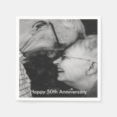 50ste bruiloft Jubileum Custom Photo Napkins Servet (Voorkant)