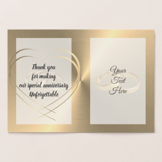 50ste bruiloft Jubileum dank u kaarten (Binnen)