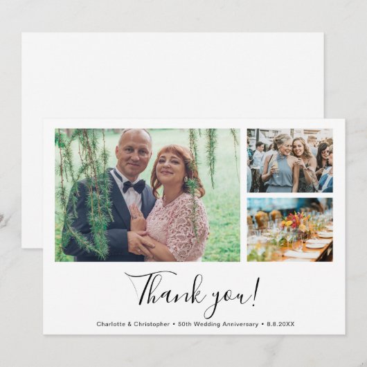 50ste bruiloft Jubileum Fotocollage Liefde Bedankt (Voorkant / Achterkant)