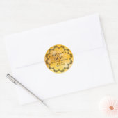 50ste bruiloft Jubileum Goud gepersonaliseerd Ronde Sticker (Envelop)