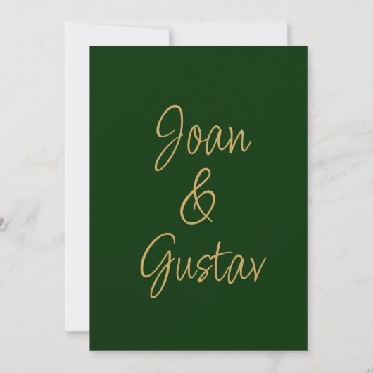 50ste bruiloft Jubileum | goudbelettering | Green Kaart (Achterkant)