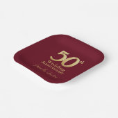 50ste bruiloft Jubileum | Gouden belettering Bourg Papieren Bordje (Gebogen)