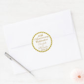 50ste bruiloft Jubileum-gouden medaillon Ronde Sticker (Envelop)