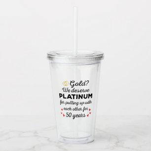 50ste bruiloft Jubileum I - Gold Funny Couple Acryl Drinkbeker