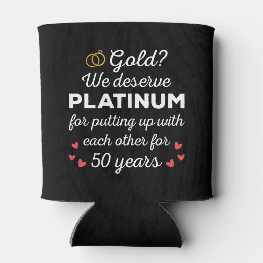 50ste bruiloft Jubileum I - Gold Funny Couple Blikjeskoeler (Achterkant)