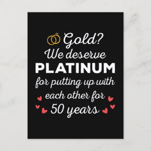 50ste bruiloft Jubileum I - Gold Funny Couple Briefkaart