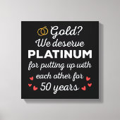 50ste bruiloft Jubileum I - Gold Funny Couple Canvas Afdruk (Voorkant)