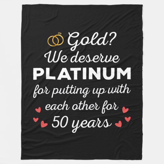 50ste bruiloft Jubileum I - Gold Funny Couple Fleece Deken (Voorkant)
