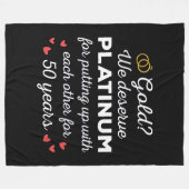 50ste bruiloft Jubileum I - Gold Funny Couple Fleece Deken (Voorkant (Horizontaal))