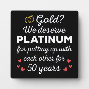 50ste bruiloft Jubileum I - Gold Funny Couple Fotoplaat
