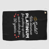 50ste bruiloft Jubileum I - Gold Funny Couple Golfhanddoek (Horizontaal)