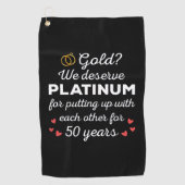 50ste bruiloft Jubileum I - Gold Funny Couple Golfhanddoek (Voorkant)