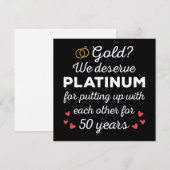 50ste bruiloft Jubileum I - Gold Funny Couple Kaart (Voorkant / Achterkant)