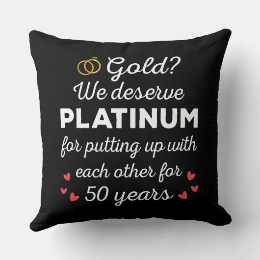 50ste bruiloft Jubileum I - Gold Funny Couple Kussen (Achterkant)