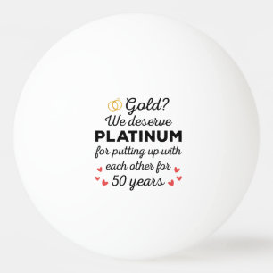 50ste bruiloft Jubileum I - Gold Funny Couple Pingpongbal