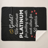 50ste bruiloft Jubileum I - Gold Funny Couple Sherpa Deken (Voorkant (horizontaal))