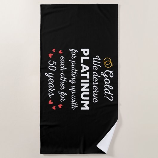 50ste bruiloft Jubileum I - Gold Funny Couple Strandlaken (Voorkant)