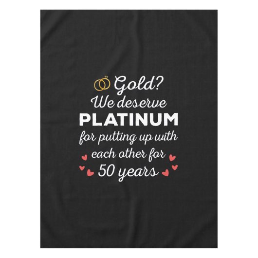 50ste bruiloft Jubileum I - Gold Funny Couple Tafelkleed (Voorkant)