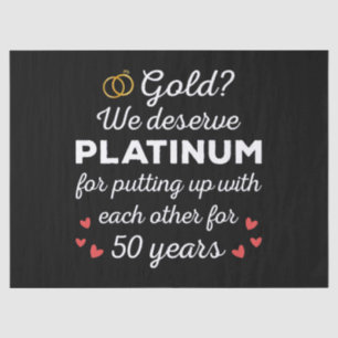 50ste bruiloft Jubileum I - Gold Funny Couple Tissuepapier