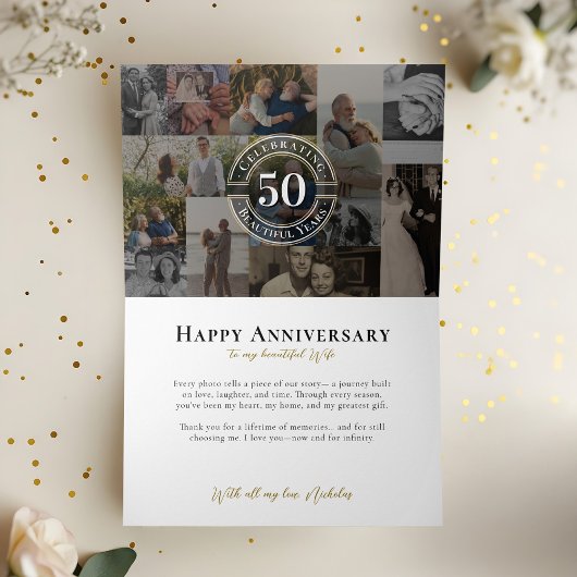 50ste bruiloft Jubileum Infinity Fotocollage Kaart