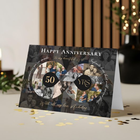 50ste bruiloft Jubileum Infinity Fotocollage Kaart