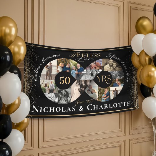 50ste bruiloft Jubileum Infinity Fotocollage Spandoek