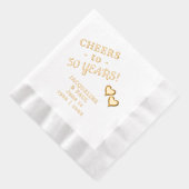 50ste bruiloft Jubileum juicht twee harten Folie Servetten (Rechts)