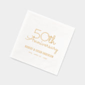 50ste bruiloft Jubileum Modern Script Gold Folie Servetten (Links)
