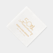 50ste bruiloft Jubileum Modern Script Gold Folie Servetten (Rechts)