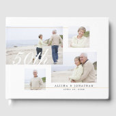 50ste bruiloft Jubileum Modern Vier Fotocollage Gastenboek (Voorkant)