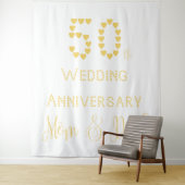 50ste bruiloft Jubileum ouders Golden Wedding Wandkleed (In situ)