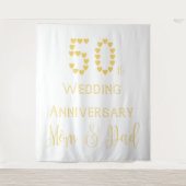 50ste bruiloft Jubileum ouders Golden Wedding Wandkleed (Voorkant)