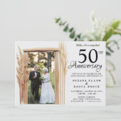 50ste bruiloft Jubileum toen en nu foto Kaart (Staand voorkant)