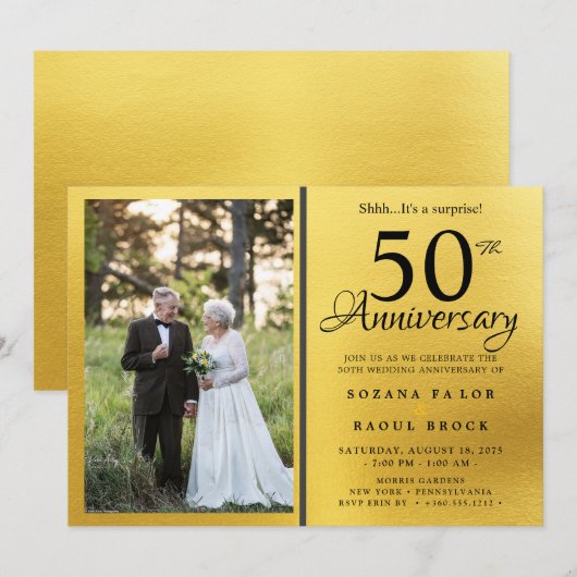 50ste bruiloft Jubileum toen en nu foto Kaart (Voorkant / Achterkant)